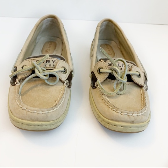 Sperry Anglefish Linen Leopard Print Slip On Boat Shoes Size 5 EUC - Picture 2 of 7